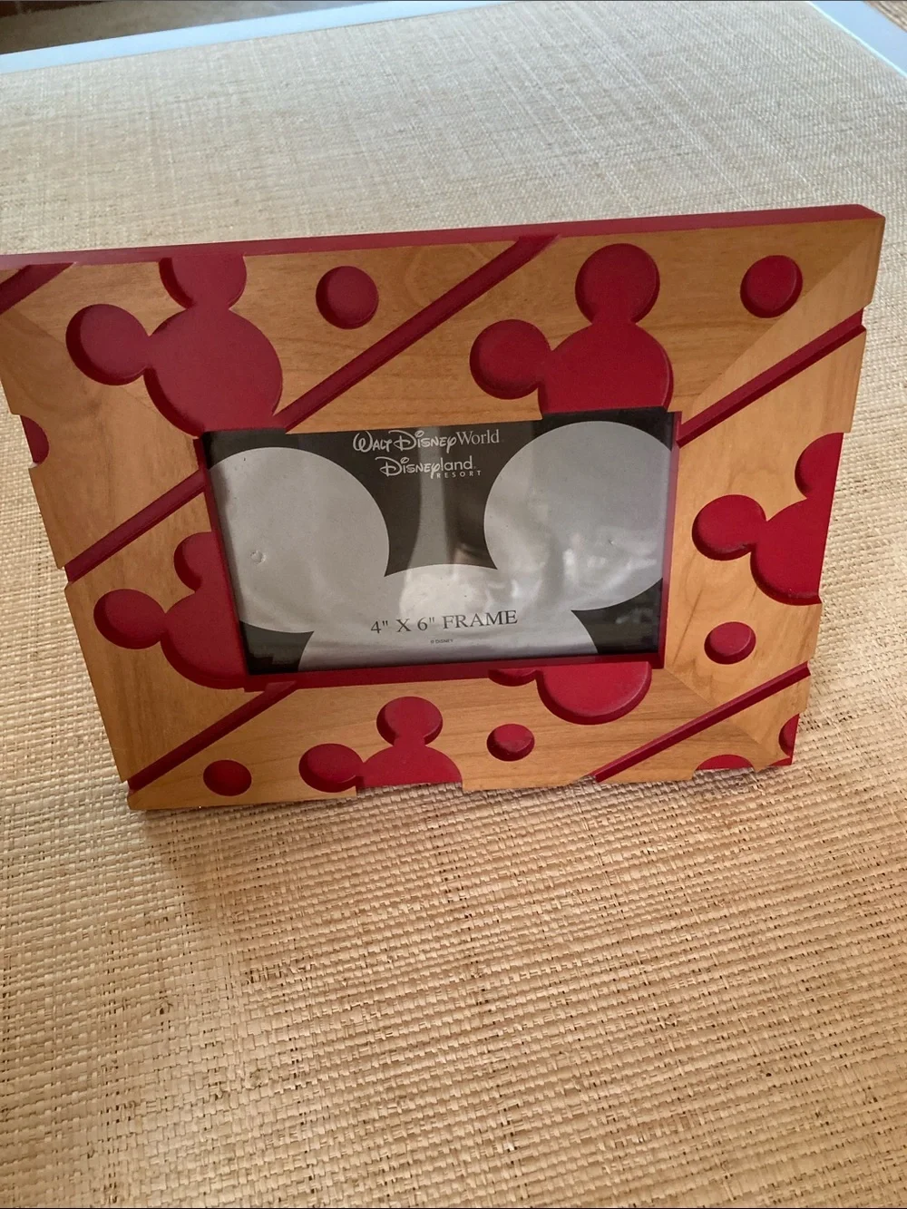 Disney Wooden Photo Frame with Red Mickey Silhouettes